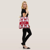 Eleganter Red Butterly Pattern Name Tasche (Am Model)