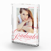 Eleganter Red Calligraphy Script-Abschluss Fotoblock