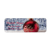 Eleganter Red Christmas Ball, Snow, Bokeh (Vorne)