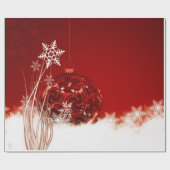 Eleganter Red Christmas Ball, Snowfleks Holiday Geschenkpapier (Flach)