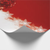 Eleganter Red Christmas Ball, Snowfleks Holiday Geschenkpapier (Ecke)