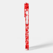 Eleganter Red Diamonds Glitzer Print Monogram Case-Mate iPhone Hülle (Rückseite / Links)