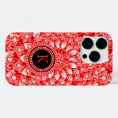 Eleganter Red Diamonds Glitzer Print Monogram Case-Mate iPhone Hülle (Rückseite (Horizontal))