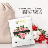 Eleganter Red Floral Pattern Individuelle Name Com Geschenktütchen