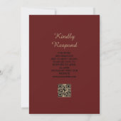 Eleganter Red Gold Islamic Wedding qr Code Einladung (Rückseite)