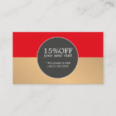 Eleganter Red Golden Stripes Beauty Coupon (Vorderseite)