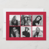 Eleganter Red Graduate 12 Foto Collage Abschluss Ankündigung (Rückseite)