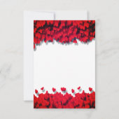Eleganter Red Hearts Empfang Einladung (Rückseite)