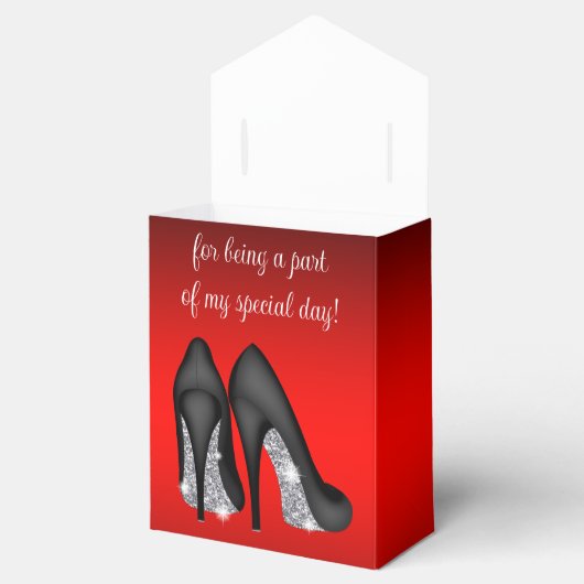 Eleganter Red High Heel Shoe Geschenkschachtel (Geöffnet)