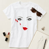 Eleganter Red Lips Graphic T - Shirt