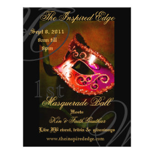 Eleganter Red Masquerade Ball Party Event Flyer