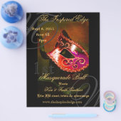 Eleganter Red Masquerade Ball Party Event Flyer (Einzeln)