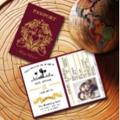 Eleganter Red Passport Stil Einladung zur Hochzeit