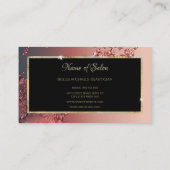 Eleganter Red Splash Black and Gold Hair Salon Visitenkarte (Rückseite)