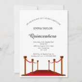 Eleganter Red Tepet Quinceañera Sweet 16 Custom Einladung (Vorderseite)
