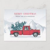 Eleganter Red Truck Moderne Weihnachten (Vorderseite)