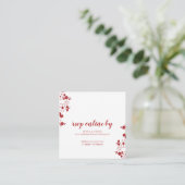 Eleganter Red & White Cherry Blossom Wedding RSVP Begleitkarte (Stehend Vorderseite)