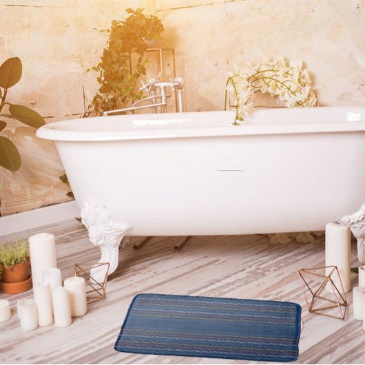 Eleganter Regatta Streifen Blau orange Rosa Weiß Badematte