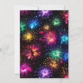 Eleganter Regenbogen Fireworks Frame 16 . Geburtst Einladung (Rückseite)