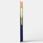 Eleganter Regenbogen-Glitzer-Tropfen, Navy Blue Case-Mate iPhone Hülle (Rückseite / Links)