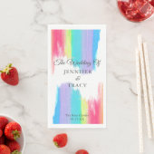 Eleganter Regenbogen-Hochzeit Personalisiert Serviette (Beispiel)