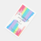 Eleganter Regenbogen-Hochzeit Personalisiert Serviette (Ecke)