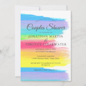 Eleganter Regenbogen Moderne LGBT Wedding Couples  Einladung (Vorderseite)