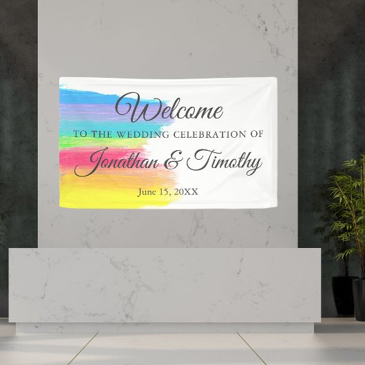 Eleganter Regenbogen Moderne Willkommen bei unsere Banner
