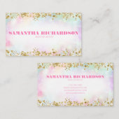 Eleganter Regenbogen Moderner Holografischer Iride Visitenkarte (Vorne/Hinten)