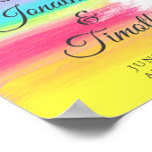 Eleganter Regenbogen Modernes LGBT Willkommen bei Poster (Ecke)