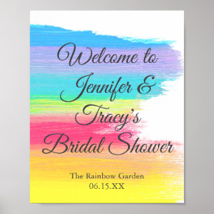 Eleganter Regenbogen-Personalisierter Lesbischer B Poster