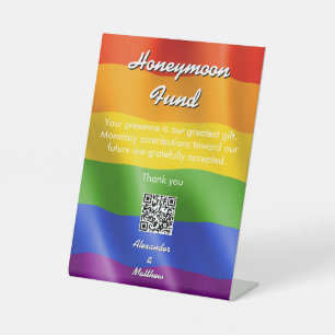 Eleganter Regenbogen Schwule Männer Hochzeits-Flit Sockelschild