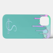 Eleganter Regenbogen-Tropfen Mint Green Case-Mate iPhone Hülle (Rückseite (Horizontal))