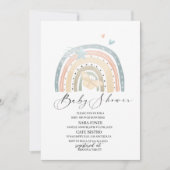 Eleganter Regenbogen und Schmetterling Einladung (Vorderseite)