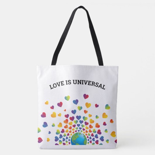 Eleganter Regenbogen von Herzdesign Tasche (Vorderseite)