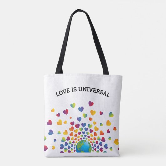 Eleganter Regenbogen von Herzdesign Tasche (Rückseite)