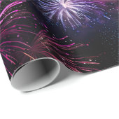 Eleganter Regenbogenfeuerwerk auf schwarzem Hinter Geschenkpapier (Rolleneckpunkt)