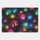 Eleganter Regenbogenfeuerwerk auf schwarzem Hinter Geschenkpapier Set (Vorderseite 3)