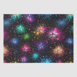 Eleganter Regenbogenfeuerwerk auf schwarzem Hinter Seidenpapier