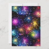 Eleganter Regenbogenfeuerwerk Rahmen 60. Geburtsta Einladung (Rückseite)