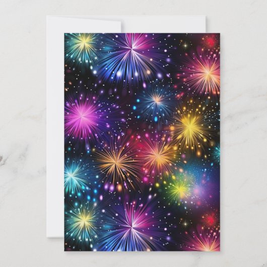 Eleganter Regenbogenfeuerwerk Rahmen 60. Geburtsta Einladung (Rückseite)