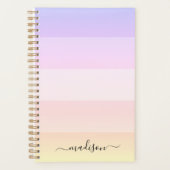 Eleganter Regenbogenstreifen-Skriptnamensplaner Planer (Vorderseite)