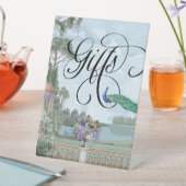 Eleganter Regency Era Garden Wedding Gift Table Sockelschild (In Situ)