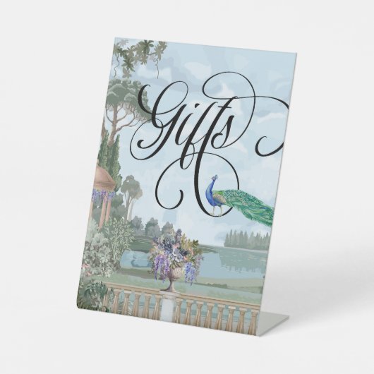 Eleganter Regency Era Garden Wedding Gift Table Sockelschild (Vorderseite)