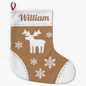Eleganter Reindeer Weihnachts-Strumpf Großer Weihnachtsstrumpf (Vorderseite)