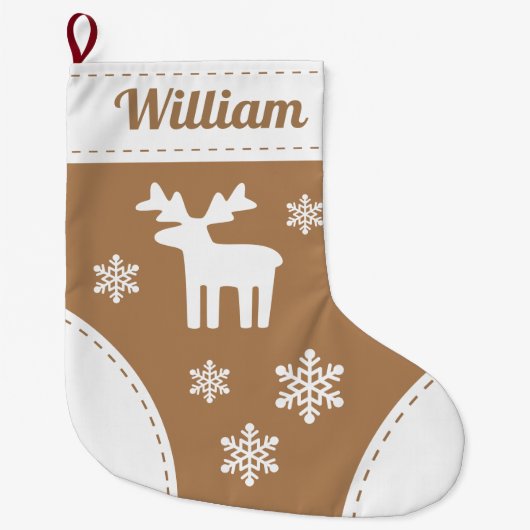 Eleganter Reindeer Weihnachts-Strumpf Großer Weihnachtsstrumpf (Vorderseite)