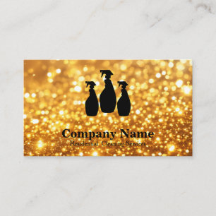 Eleganter Reinigungsdienst Gold Glitter Wasserfarb Visitenkarte