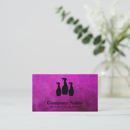 Eleganter Reinigungsservice Glitzer Bokeh Visitenkarte (Stehend Vorderseite)