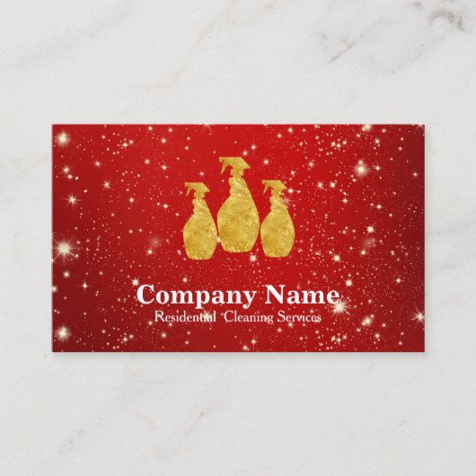 Eleganter Reinigungsservice Glitzer Bokeh Visitenkarte (Vorderseite)