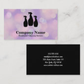 Eleganter Reinigungsservice Glitzer Wasserfarbe Visitenkarte (Vorne/Hinten)